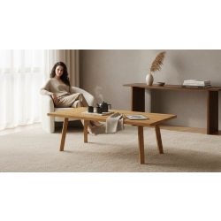 STOLIK KAWOWY z Drewna Litego  Dębowego - Jesionowego  STK-914